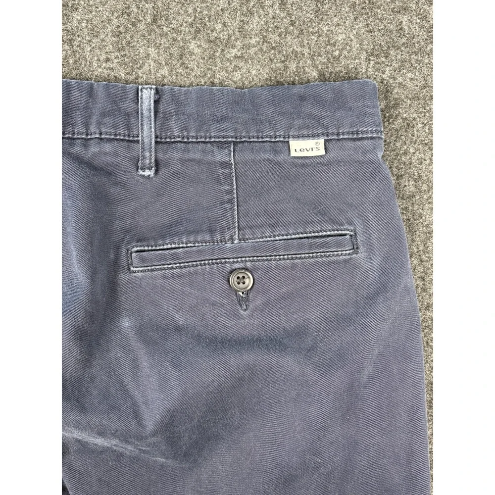 Levis Mens Chino Pants Navy Blue Straight Leg Cotton Twill W34 L34 18201-0037